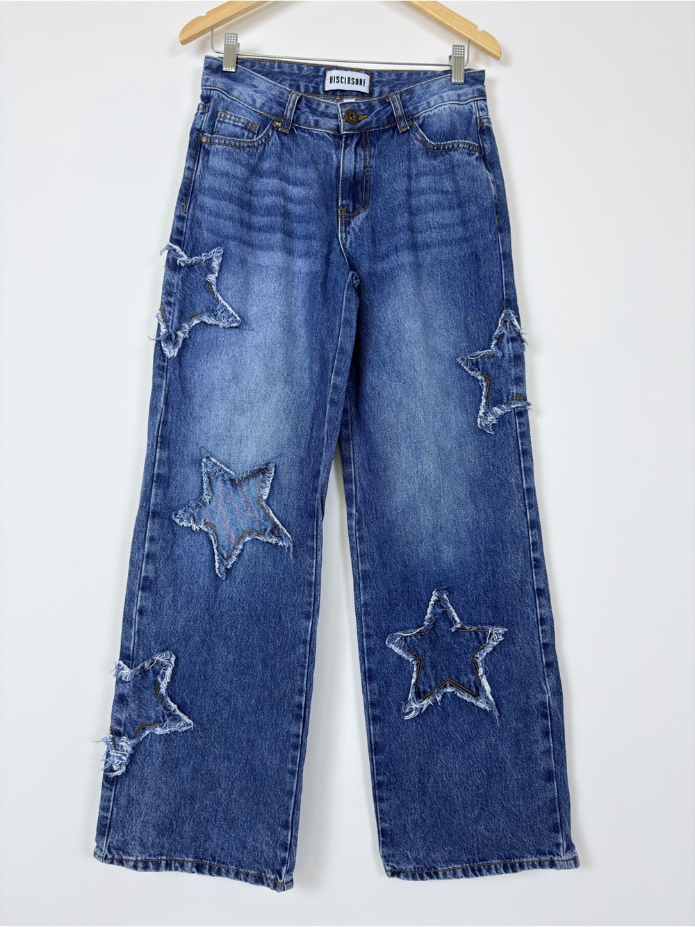 Disclosure Star Patch Wide Leg Jeans Size 26